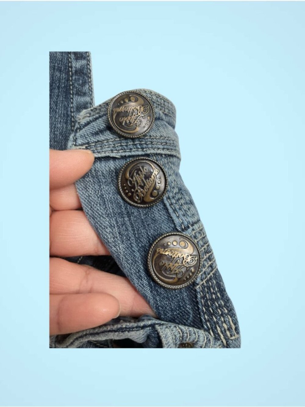 Apple Bottoms Y2K Denim Capri Overalls Women 15/16 Cropped Jumpsuit Vintage Styl - Picture 7 of 13